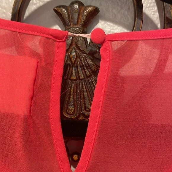 Urban Outfitters Pins & Needles coral sheer flowy 3/4 in sleeves size Small - Picture 8 of 9